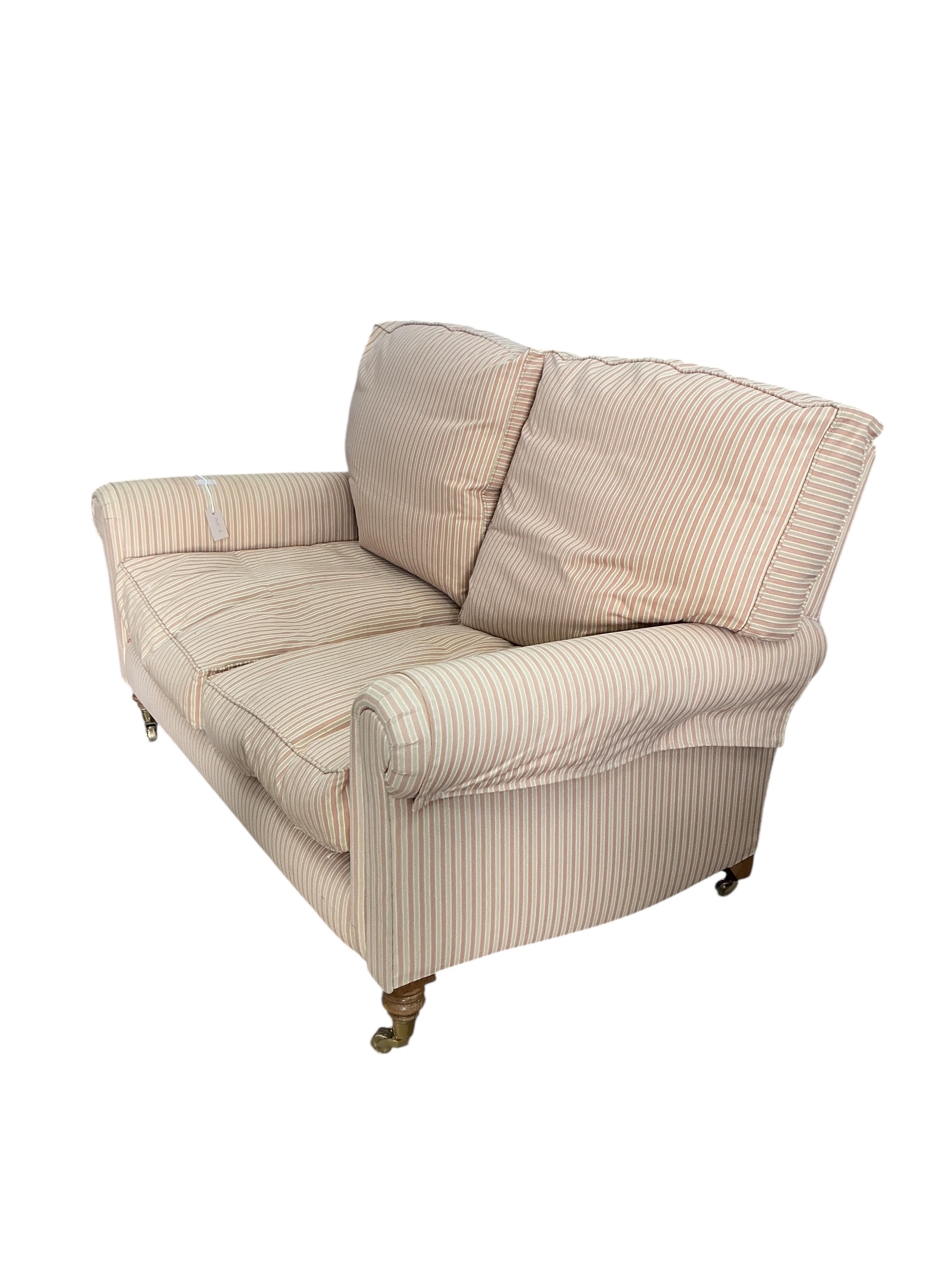 A late Victorian style two seater settee, width 138cm, depth 80cm, height 84cm